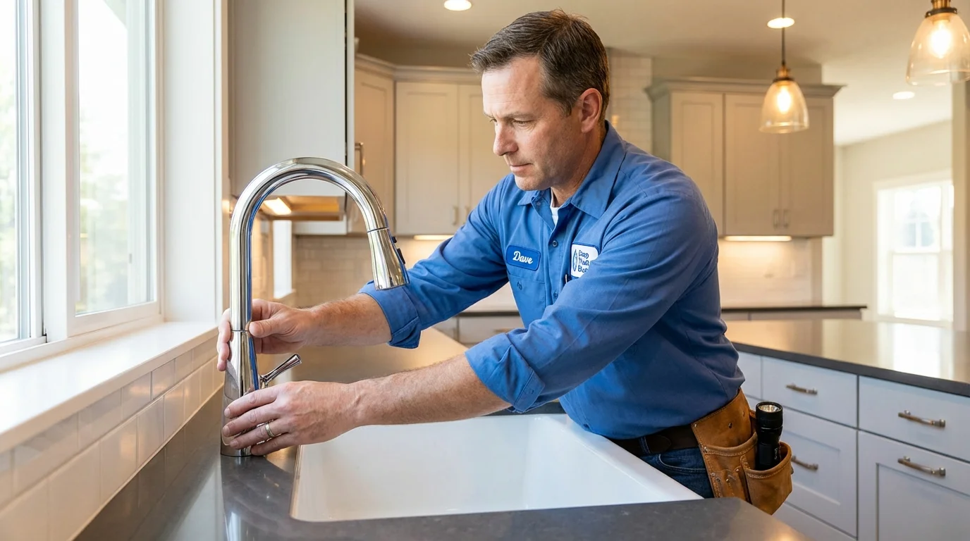 Kitchen faucet installation by Johns Plumbing LLC in Capac