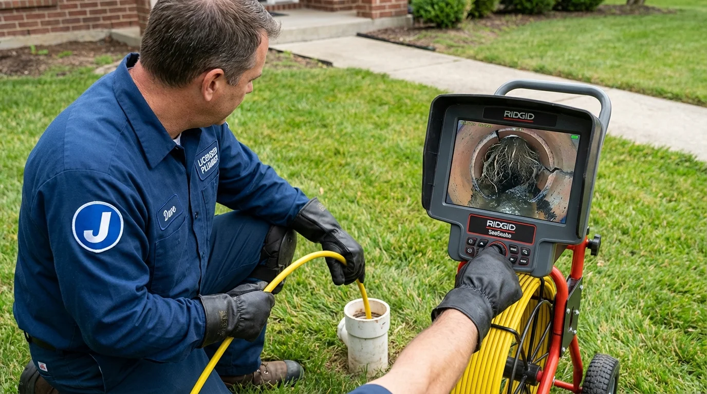 Sewer camera inspection being performed by Johns Plumbing LLC in Capac